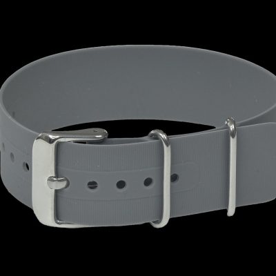 20mm Grey Silicone/Rubber NATO Militar Reloj Strap