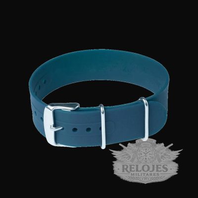 18mm Navy Blue Silicone/Rubber NATO Militar Reloj Strap