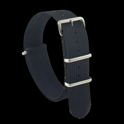 22mm Ribbed Black NATO Militar Reloj Strap