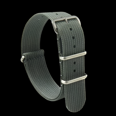 18mm Ribbed Grey NATO Militar Reloj Strap