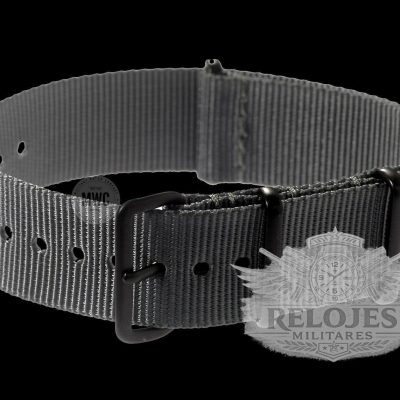 18mm PVD Grey NATO Militar Reloj Strap