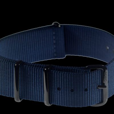 24mm Navy Blue NATO Reloj Strap with Covert PVD Black Buck