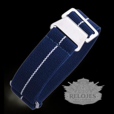 22mm Elasticated French Navy and Special Forces Strap in Nav