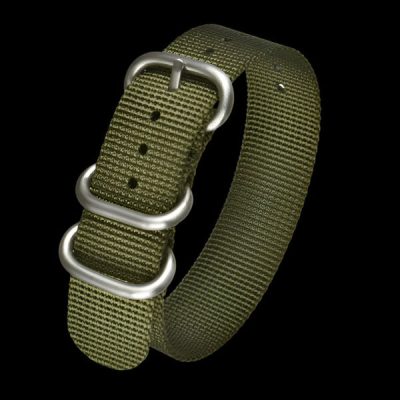 20mm Olive Green Ballistic Nylon Zulu Pattern Militar Horlo