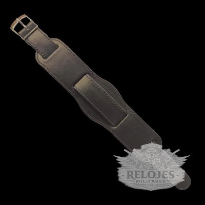 Brown 1950s Pattern 20mm Leather Militar Reloj Strap – Au