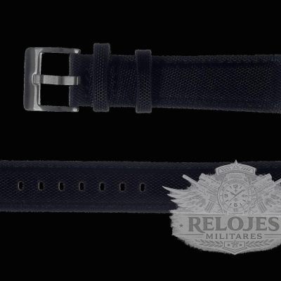 20mm Black Sailcloth CORDURA® Relojstrap – Auténtico Mili