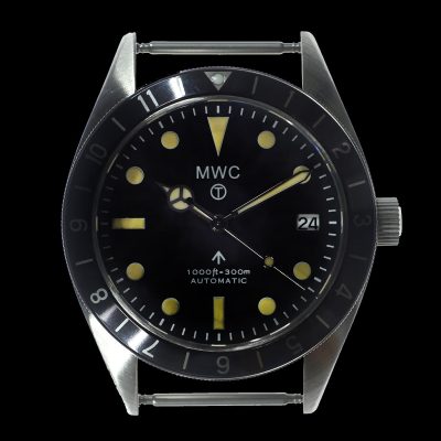 MWC Classic 1960s Pattern Dual Time Zone Automático Divers Reloj – Blanco
