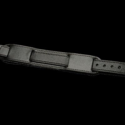 Black 1950s Pattern 20mm Leather Militar Reloj Strap with
