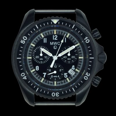 MWC NATO PatternBlack PVD Steel Militar Pilots Chronograph with