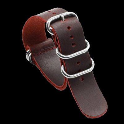 22mm Red/Oxblood High Grade Saddle Leather Zulu Militar Hor