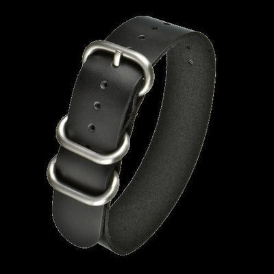 22mm Black Calf Leather Zulu Militar Reloj Strap – Authen